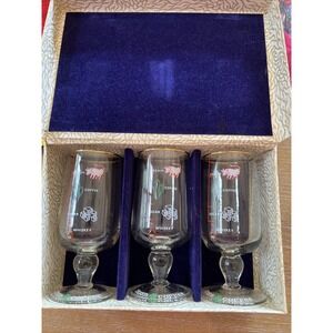 VTG Libby Irish Coffee Glass Mugs Clear Pedestal Footed 6" Tall 6 Oz. Set Of 3